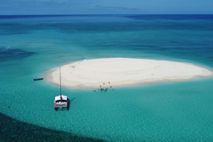 a body of water next to the ocean